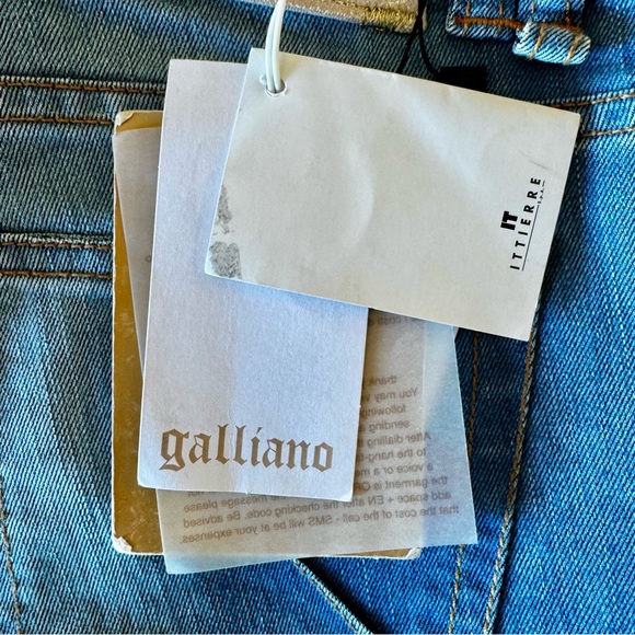 NWT LONG Galliano Donna crystal cherry slim jeans 30 - Picture 4 of 16